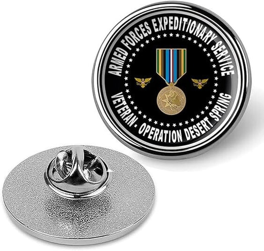 Armed Forces Expeditionary Service Operation Desert Spring Lapel Pin-Silver