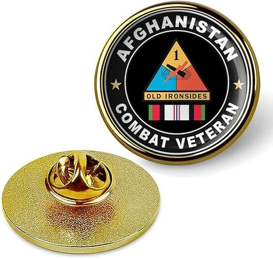 Afghanistan Combat Veteran Tie Suit Shirt Lapel Pin - Gold