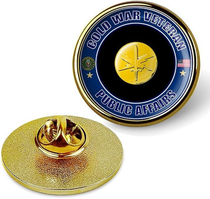 Cold War Veteran Public Affairs Tie Suit Shirt Lapel Pin - Gold