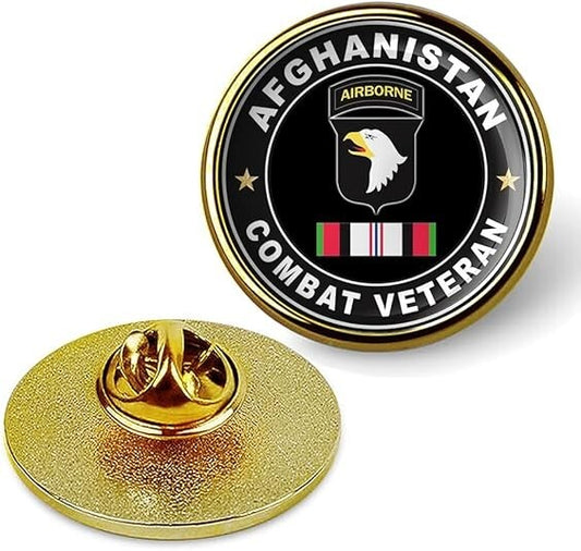 Afghanistan Combat Veteran Tie Suit Shirt Lapel Pin - Gold