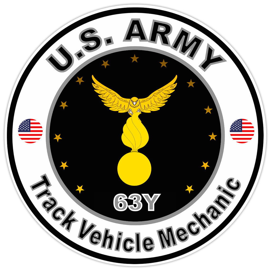 United States Army Track Vehicle Mechanic Bumper Sticker Military Decal 5"