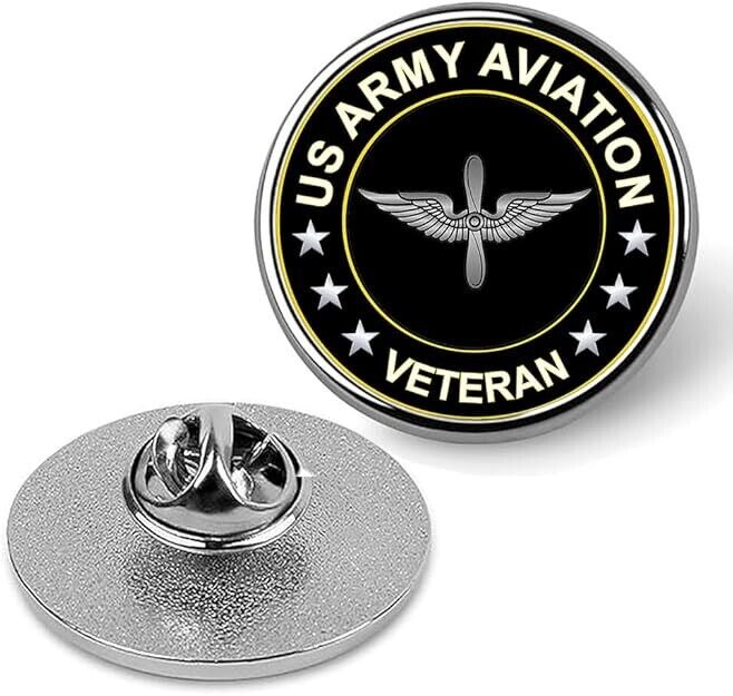 US Army Aviation Veteran Lapel Pin Veteran Tie Suit Shirt Pinback-Silver