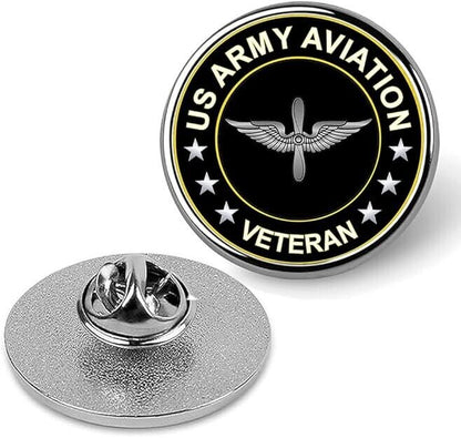 US Army Aviation Veteran Lapel Pin Veteran Tie Suit Shirt Pinback-Silver