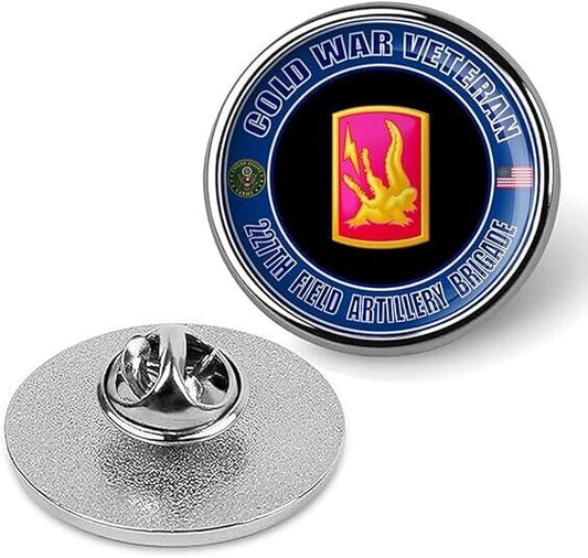 Cold War Veteran 227th Field Artillery Brigade Tie Suit Shirt Lapel Pin - Silver