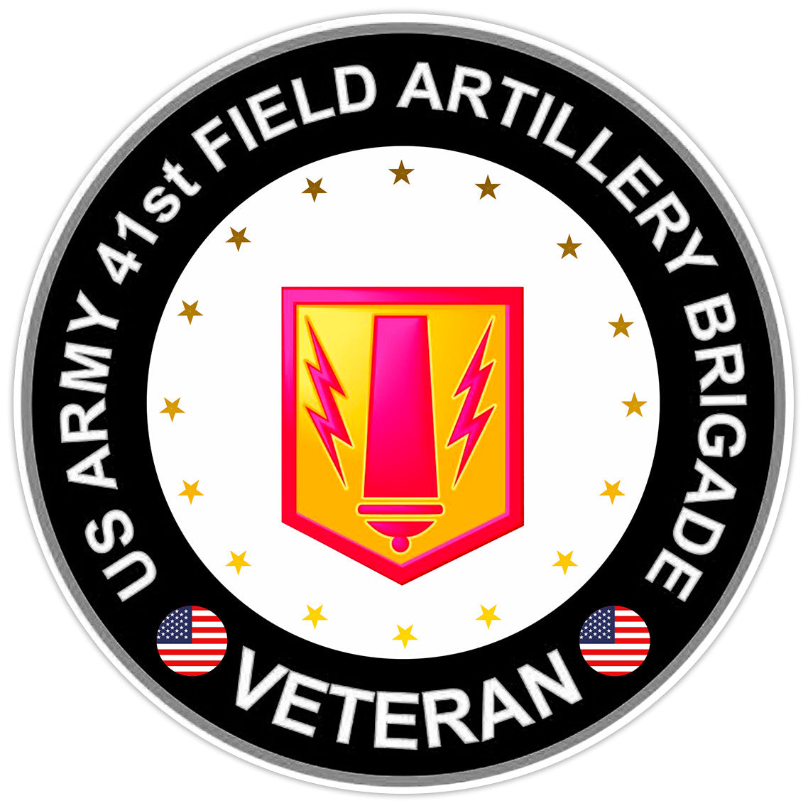 US Army 41st Field Artillery Veteran Bumper Sticker Military Vinyl Decal 5"