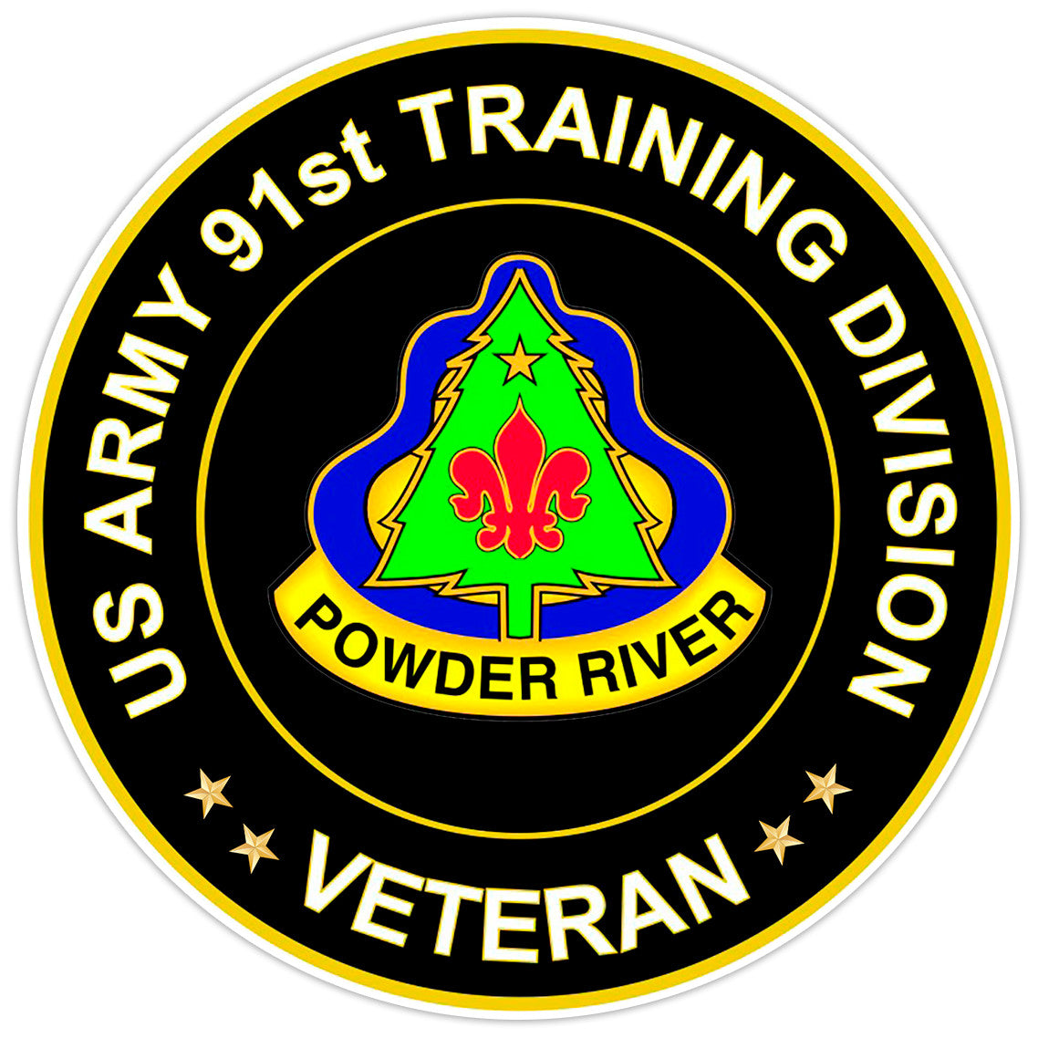 US Army 91st Training Division Veteran Bumper Sticker Military Vinyl Decal 5"
