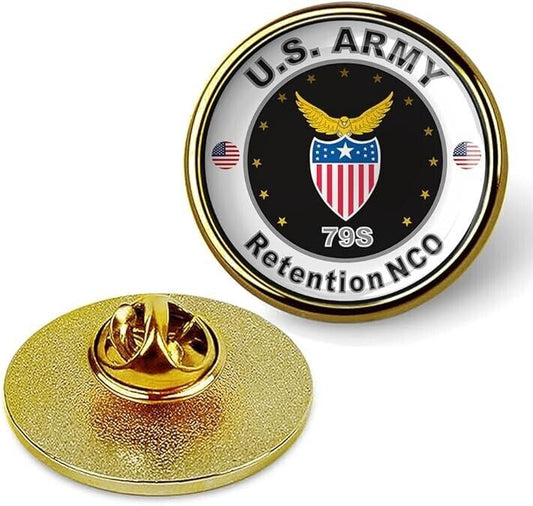 United States Army Retention NCO Tie Suit Shirt Lapel Pin - Gold