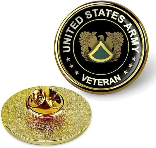 United States Army Veteran Lapel Pin Veteran Tie Suit Shirt Lapel Pin-Gold