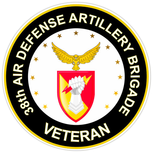38th Air Defense Artillery Brigade Veteran Bumper Sticker Military Decal 5"