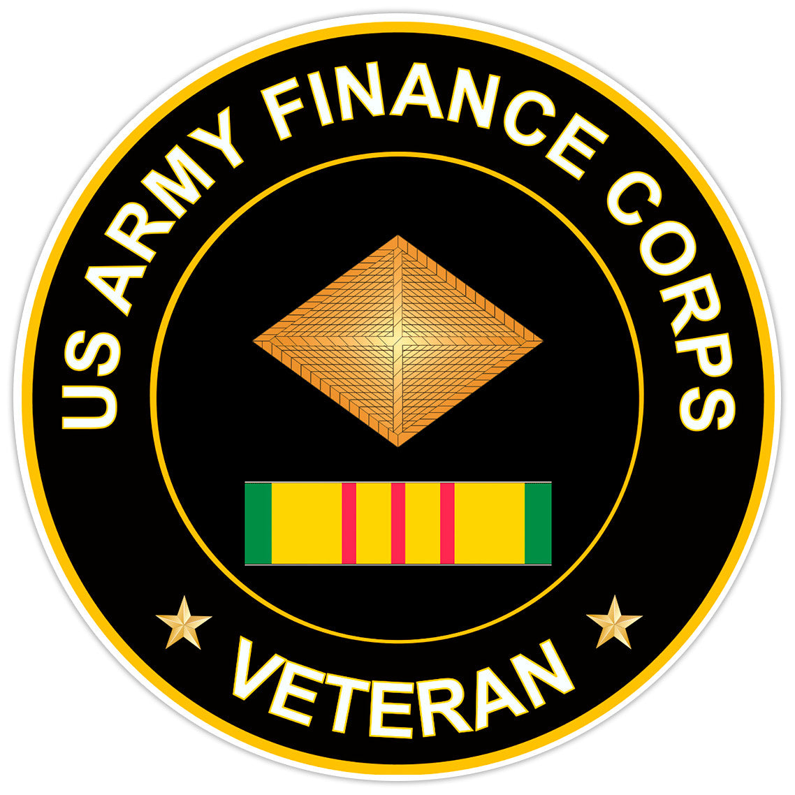 US Army Finance Corps Veteran Bumper Sticker Military Vinyl Soldier Decal 5"