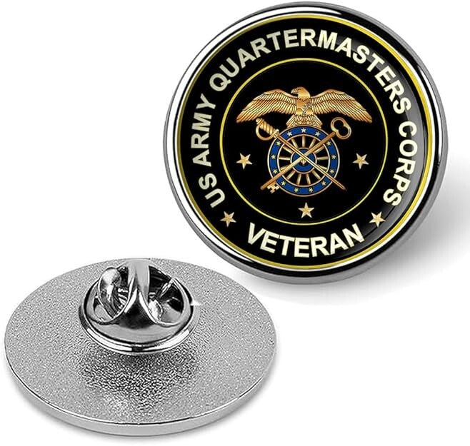 US Army Quartermasters Corps Veteran Lapel Pin Veteran Tie Suit Shirt Pin-Silver