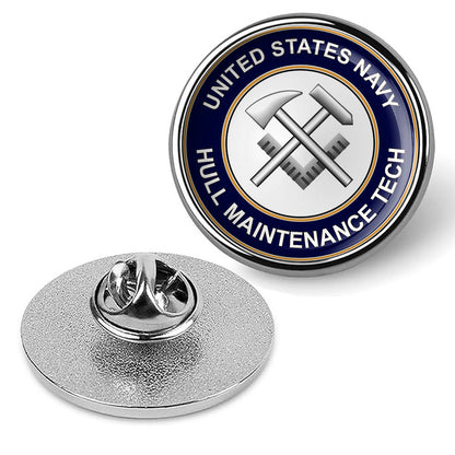U.S. Navy Hull Maintenance Tech Tie Tac, Hat Pin, Badge, Lapel Pin - Silver