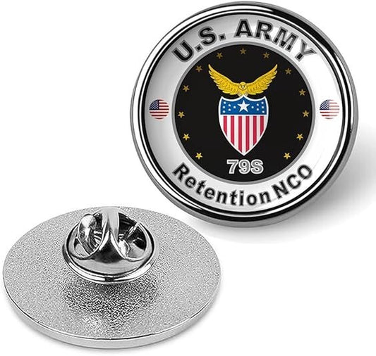 United States Army Retention NCO Tie Suit Shirt Lapel Pin - Silver