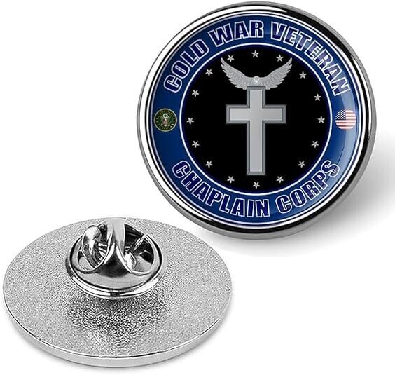 Cold War Veteran Chaplain Corps Tie Suit Shirt Lapel Pin - Silver