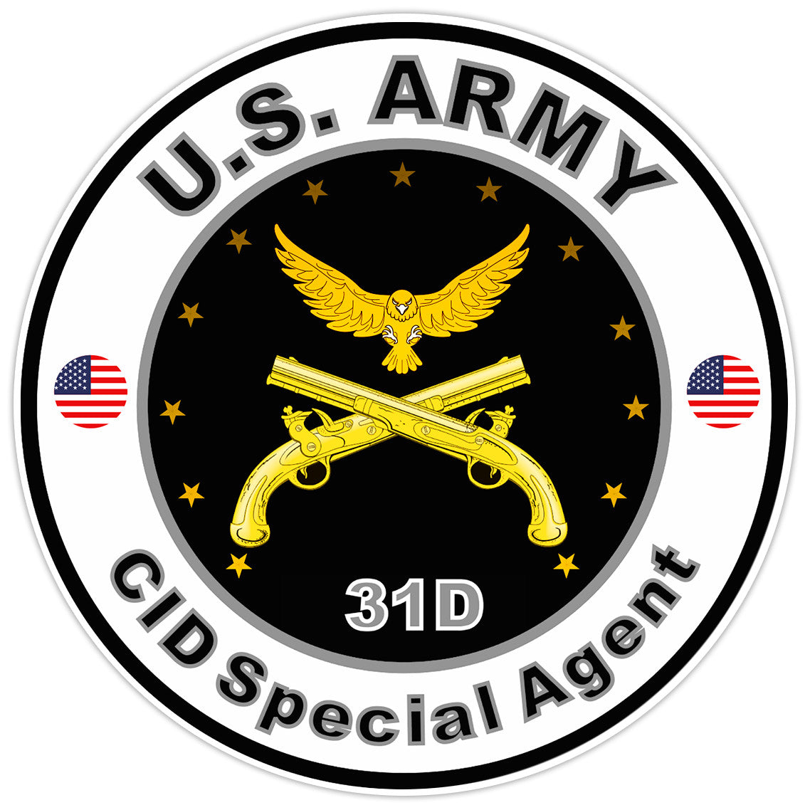 US Army CID Special Agent Bumper Sticker Military Vinyl Soldier Decal 5"