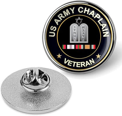 US Army Chaplain Veteran Tie Suit Shirt Lapel Pin - Silver