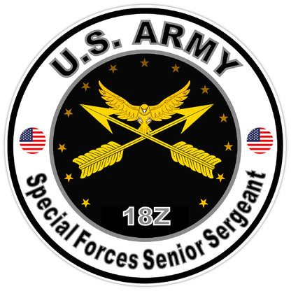US Army Special Forces Senior Sergeant Bumper Sticker Military Decal 5"