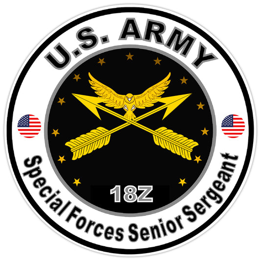 US Army Special Forces Senior Sergeant Bumper Sticker Military Decal 5"