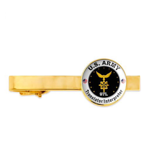 Us Army Translator/ Interpreter 97L Military Veteran Tie Clip Tie Bar Gift