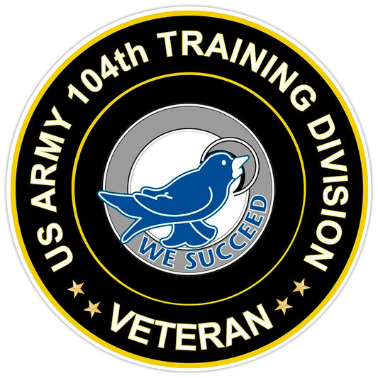US Army 104th Training Division Veteran Bumper Sticker Military Vinyl Decal 5"