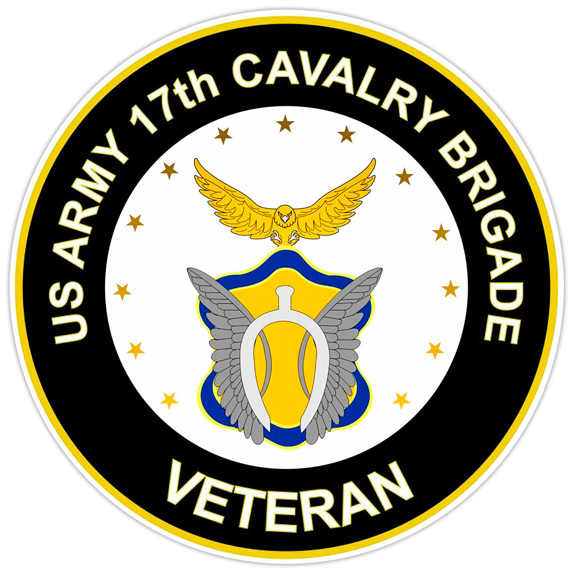 US Army 17th Cavalry Brigade Veteran Bumper Sticker Military Vinyl Decal 5"