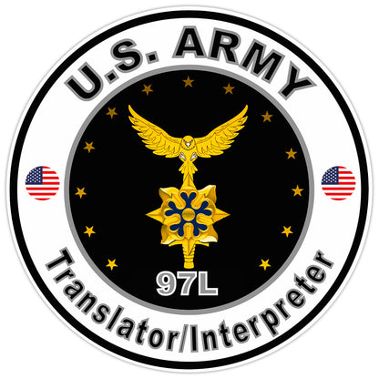 US Army Translator/Interpreter Bumper Sticker Military Vinyl Decal 5"