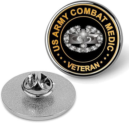 US Army Combat Medic Veteran Lapel Pin Veteran Tie Suit Shirt Pinback-Silver