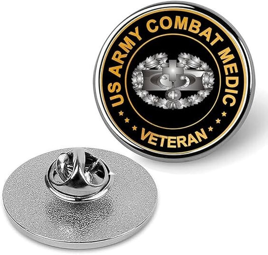 US Army Combat Medic Veteran Lapel Pin Veteran Tie Suit Shirt Pinback-Silver