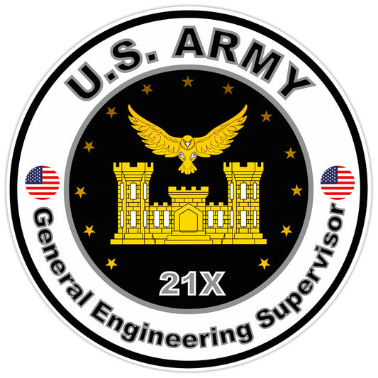 US Army General Engineering Supervisor Bumper Sticker Military Soldier Decal 5"