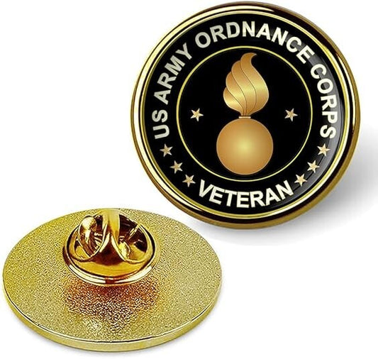 US Army Ordnance Corps Veteran Lapel Pin Veteran Tie Suit Shirt Lapel Pin-Gold