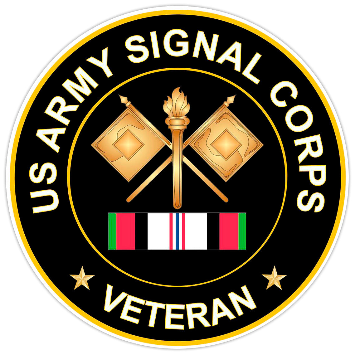 US Army Signal Corps Veteran Bumper Sticker Military Vinyl Soldier Decal 5"