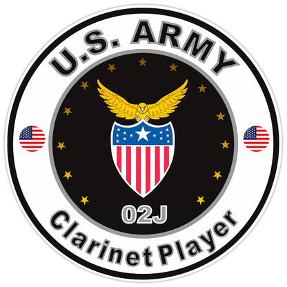United States Army Clarinet Player Bumper Sticker Military Soldier Decal 5"