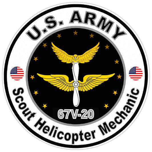 US Army Scout Helicopter Mechanic Bumper Sticker Military Vinyl Decal 5"