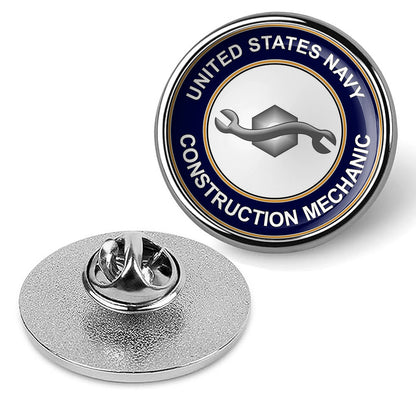 U.S. Navy Construction Mechanic Tie Tac, Hat Pin, Badge, Lapel Pin - Silver