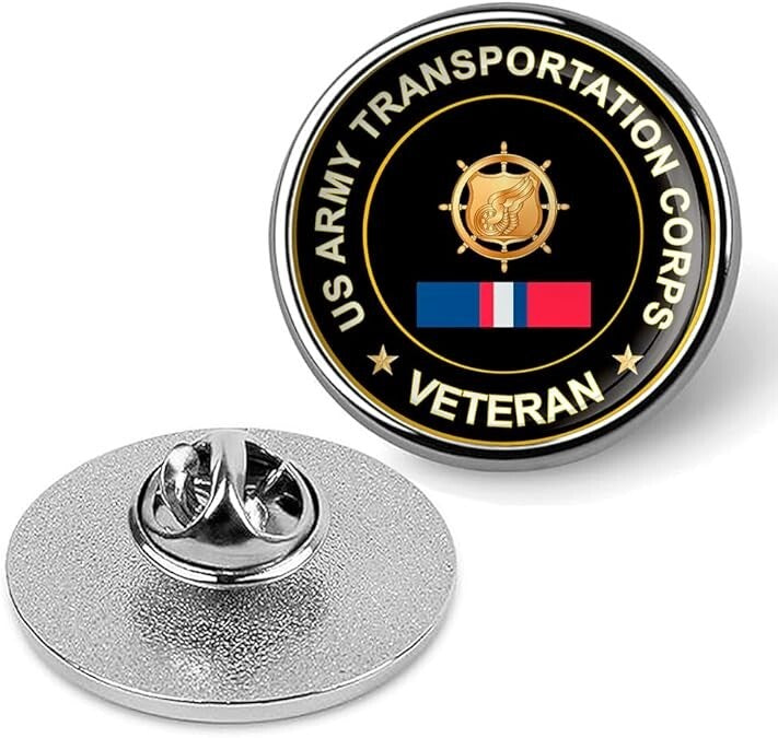 US Army Transportation Corps Veteran Tie Suit Shirt Lapel Pin - Silver