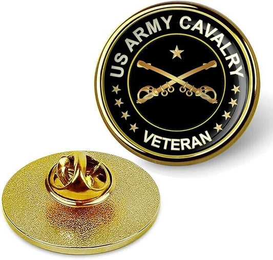 US Army Cavalry Veteran Lapel Pin Veteran Tie Suit Shirt Lapel Pin-Gold