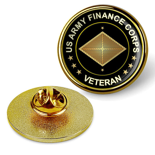 US Army Finance Corps Veteran Lapel Pin Veteran Tie Suit Shirt Lapel Pin-Gold
