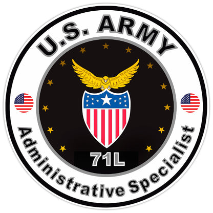 US Army Administrative Specialist Bumper Sticker Military Soldier Decal 5"