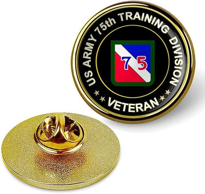 US Army 75th Training Division Veteran Tie Suit Shirt Lapel Pin - Gold