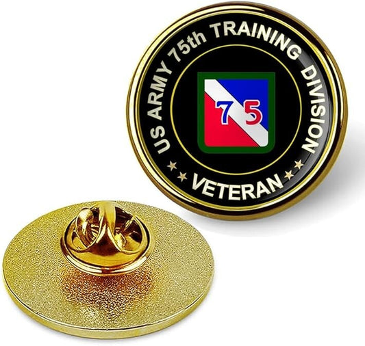US Army 75th Training Division Veteran Tie Suit Shirt Lapel Pin - Gold
