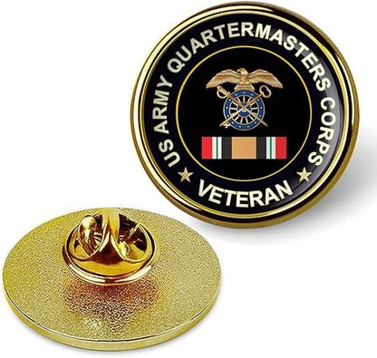 US Army Quartermasters Corps Veteran Tie Suit Shirt Lapel Pin - Gold