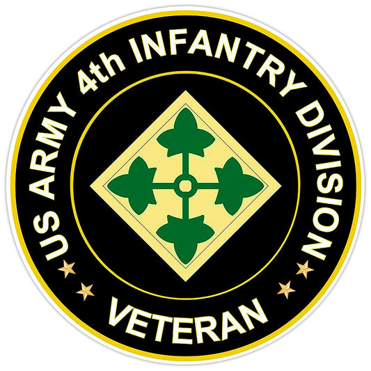 US Army 4th Infantry Division Veteran Bumper Sticker Military Vinyl Decal 5"