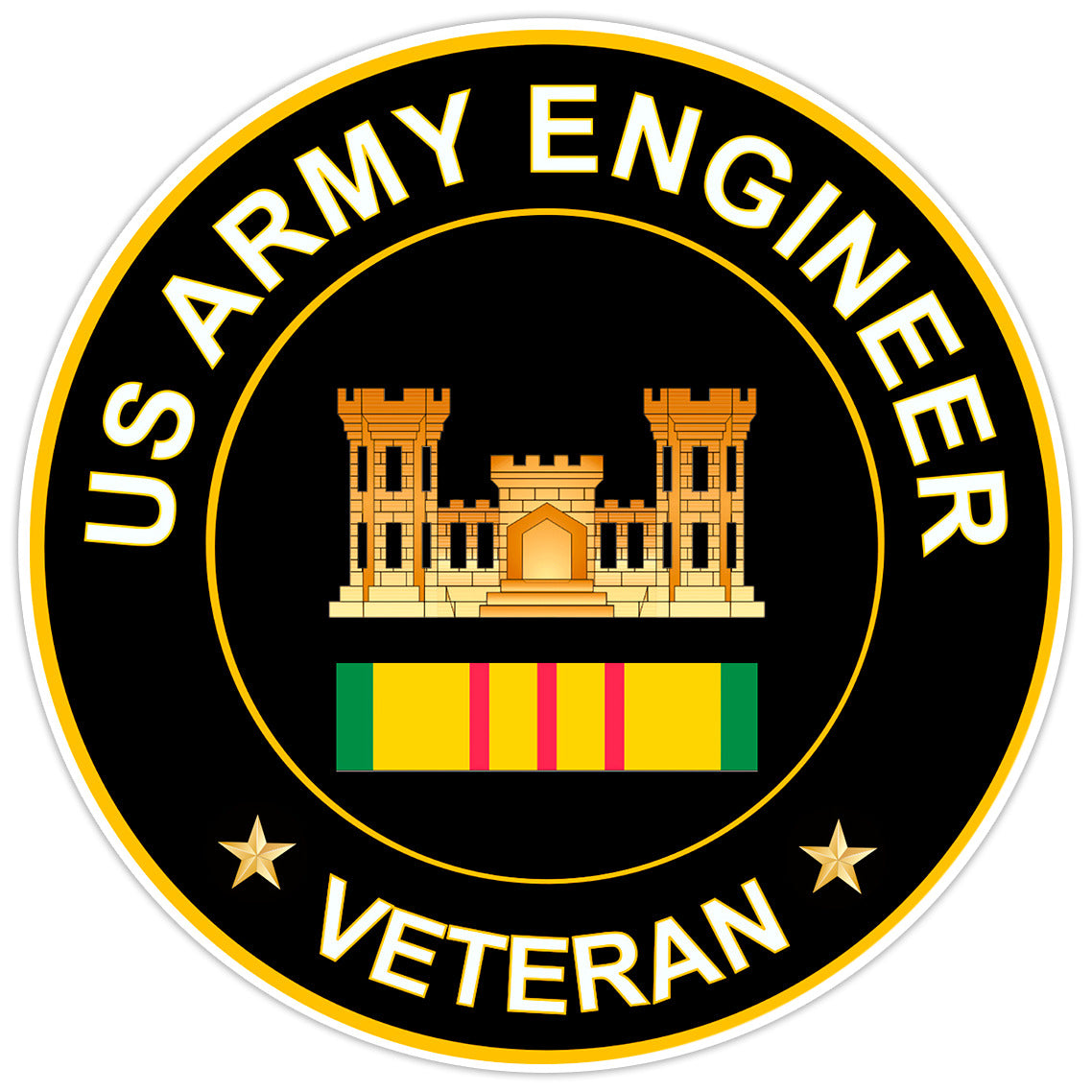 US Army Engineer Veteran Bumper Sticker Military Vinyl Soldier Decal 5"