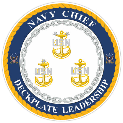 U.S. Navy Deckplate Leadership Bumper Sticker Military Vinyl Soldier Decal 5"