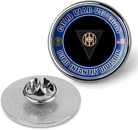Cold War Veteran 83rd Infantry Division Tie Suit Shirt Lapel Pin - Silver