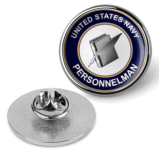 U.S. Navy Personnel Specialist Tie Tac, Hat Pin, Military Lapel Pin - Silver