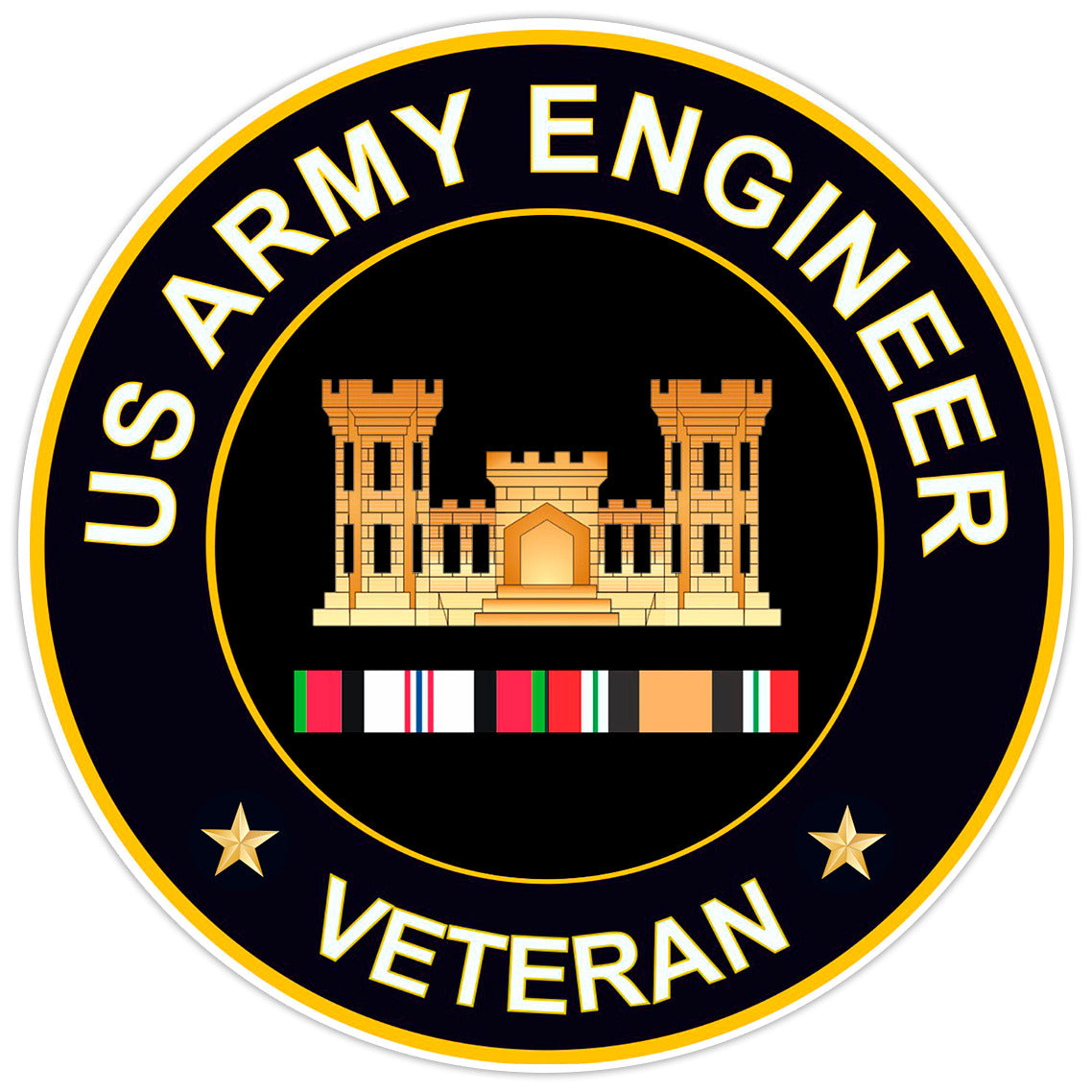 US Army Engineer Veteran Bumper Sticker Military Vinyl Soldier Decal 5"