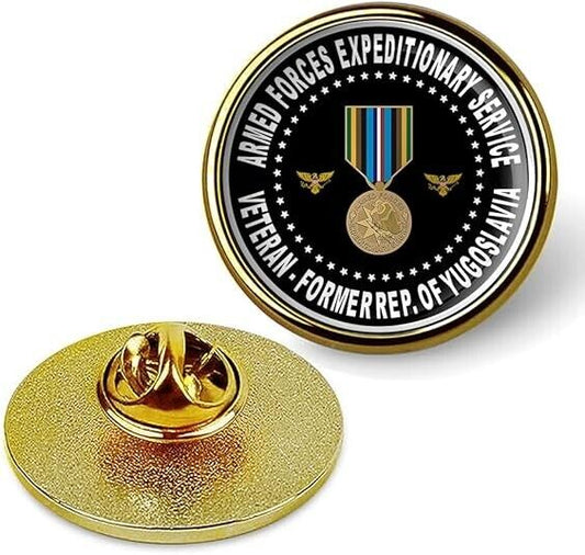 Armed Forces Expeditionary Service Former Republic Yugoslavia Lapel Pin-Gold