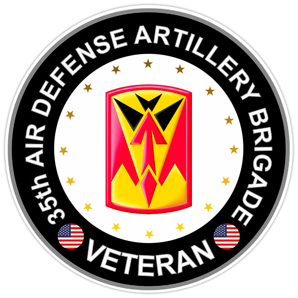 35th Air Defense Artillery Brigade Veteran Bumper Sticker Military Decal 5"