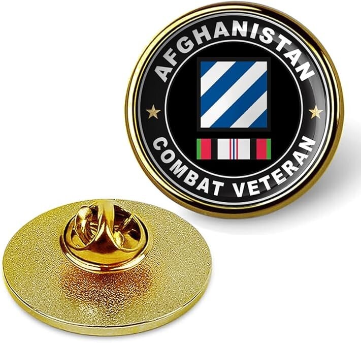 Afghanistan Combat Veteran Tie Suit Shirt Lapel Pin - Gold